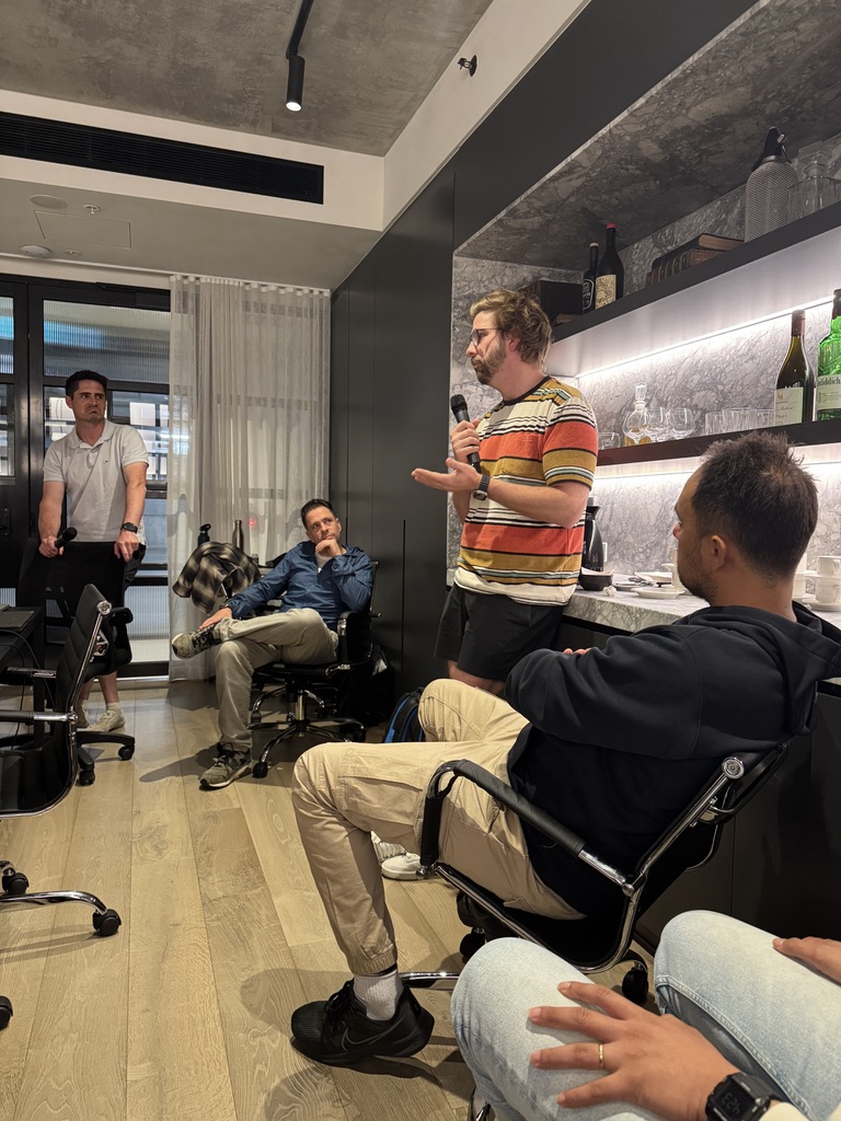 A member presenting to the room during a working session